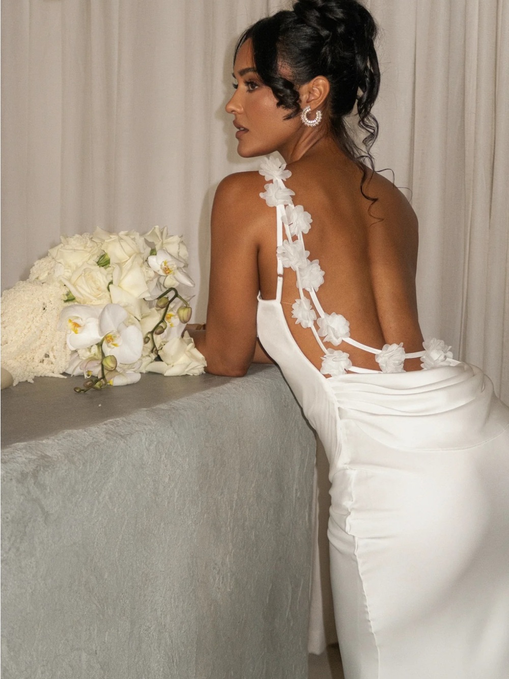 JLux Label Ivory Down The Aisle Satin Gown